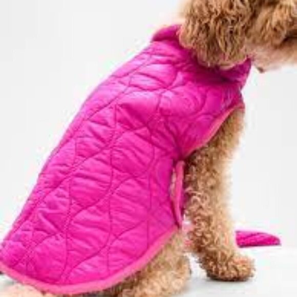 GAP Hot Pink Fleece Lined Puffer Coat for Dogs, Fits 50-75 lbs (2 Available) - Picture 2 of 9